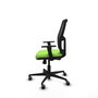 Chaise Alfera Synchro 4 positions tissu Vert pistache Maille Noir Base en nylon noir Accoudoir 1D Sans appui-tête Roulettes 65mm pour moquette