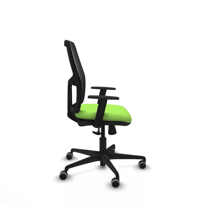 Chaise Alfera Synchro 4 positions tissu Vert pistache Maille Noir Base en nylon noir Accoudoir 1D Sans appui-tête Roulettes 65mm pour moquette Chaise Alfera Synchro 4 positions tissu Vert pistache Maille Noir Base en nylon noir Accoudoir 1D Sans appui-tête Roulettes 65mm pour moquette