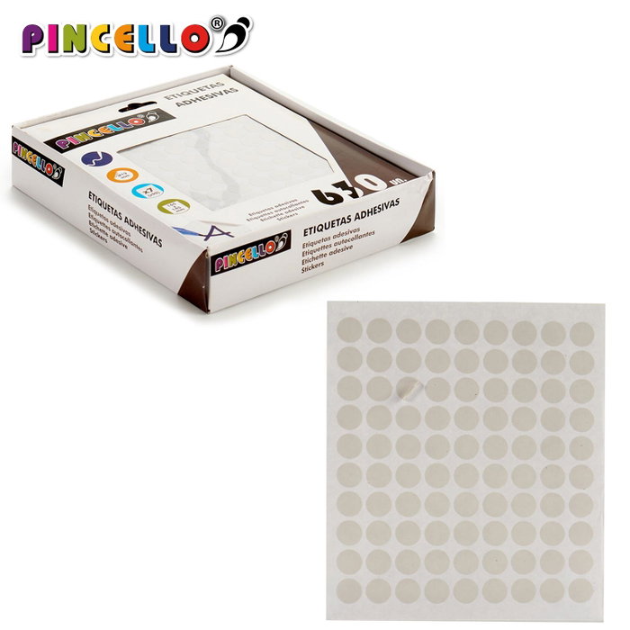 Pincello Étiquettes Adhésives Diam 13 mm 7 Pages 17x4x19 cm (Set de 120)