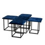 GO GIFT Jeu de tabourets Transformer Bordeaux Velours Acier, 5 Unités