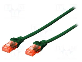 DIGITUS Cordon de raccordement Cat 6 U/UTP RJ45 0,5 m vert