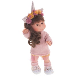 MUÑECAS ANTONIO JUAN Poupée Iris avec bandeau licorne et jupe tutu