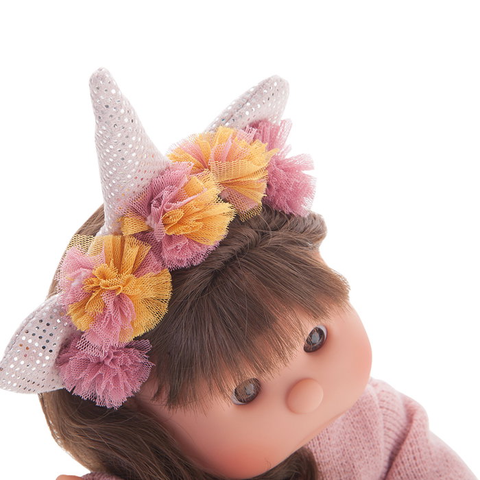 Muñecas Antonio Juan Muñeca Iris Diadema Unicornio 23102 - Poupée mannequin avec diadème licorne et tutu, articulée, langue espagnole, à partir de 12 mois