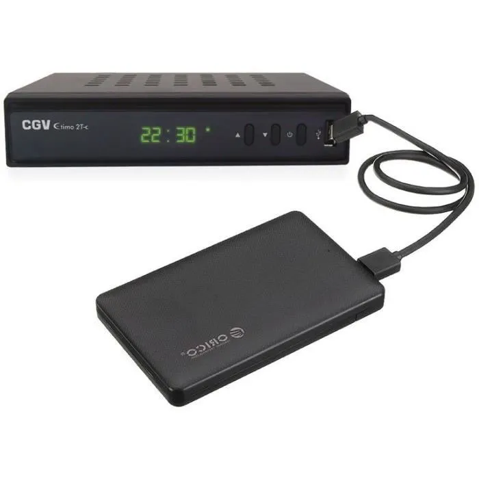 CGV ETIMO 2TC - Récepteur Enregistreur TNT HD Double Tuner - DVB-T2 HEVC H.265 - Webradio - Reçoit chaînes françaises et allemandes