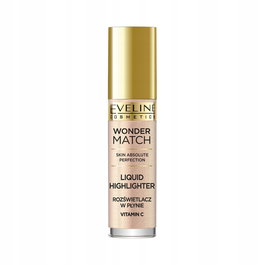 Eveline Cosmetics Wonder Match Highlighter liquide à la vitamine C n°01, illuminant pour le visage, 4.5 ml