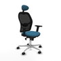 Piqueras y Crespo Chaise de Bureau avec Appui-tête Jorquera 2D086N1 Noir Vert pétrole