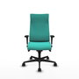 Piqueras Y Crespo Fauteuil Albacete en Similicuir Turquoise avec Mécanisme Synchrone et Accoudoirs 1D