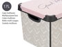 Kipit Boîte plastique 17L Vibes avec anse gris et rose 28x22x37 cm (Set de 12)