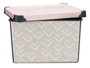 Kipit Boîte plastique 17L Vibes avec anse gris et rose 28x22x37 cm (Set de 12)
