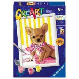 Ravensburger CreArt Kit de Peinture par Numéros Chihuahua 12023255 - Puzzle à Colorier pour Enfants dès 7 Ans