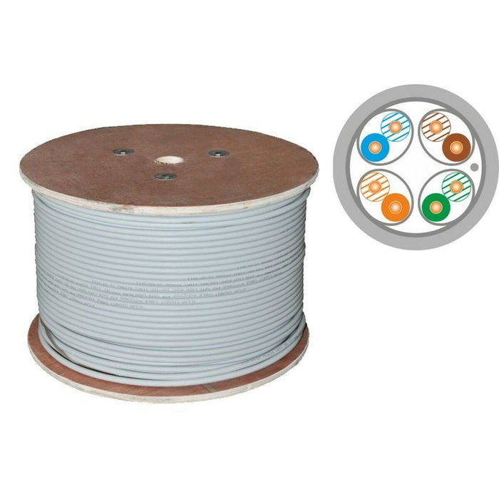 Câble Réseau Rigide FTP 6ème Catégorie Alantec KIFF6ALSOH500D Gris 500 ...