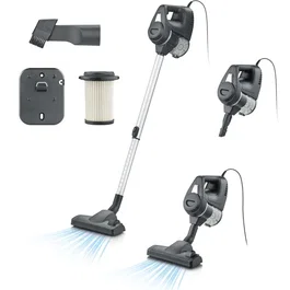 SEVERIN CY7080 Aspirateur balai filaire 600W 19000 Pa Bac 500 ml Câble 6 m Noir HEPA 13