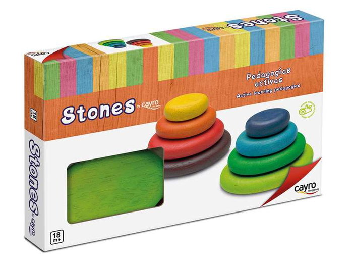 Cayro Stones - Jeu de construction en bois 4 pièces - À partir de 36 mois - Version multilingue Cayro Stones - Jeu de construction en bois 4 pièces - À partir de 36 mois - Version multilingue
