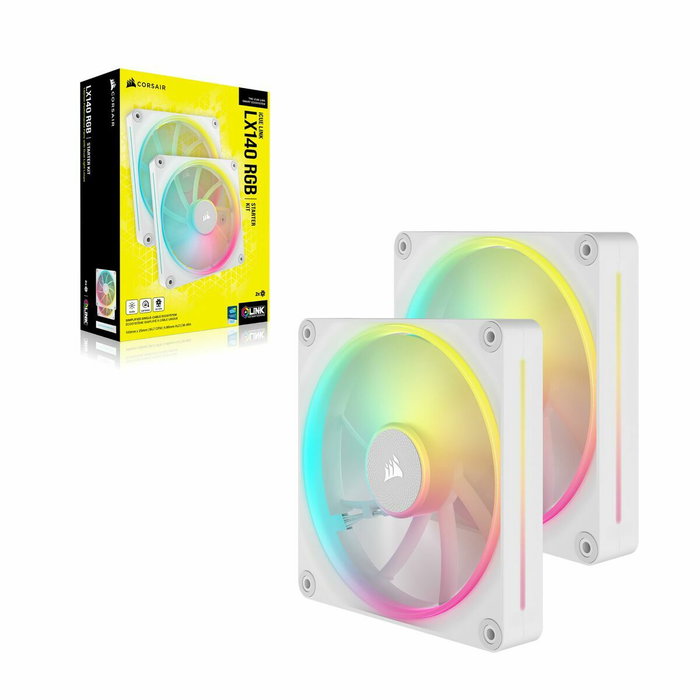 Corsair Kit de démarrage ventilateurs iCUE LINK LX140 RGB White Dual Fan