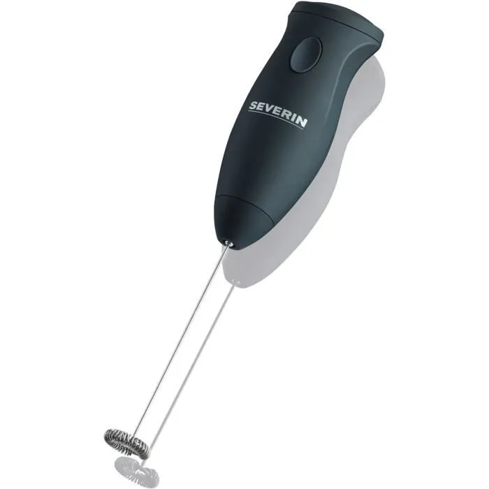 Severin SM3590 Émulsionneur à lait compact, maniable avec fouet inox, pour mousse onctueuse pour cappuccino, latte macchiato, vitesse 11500 tr/min, piles incluses