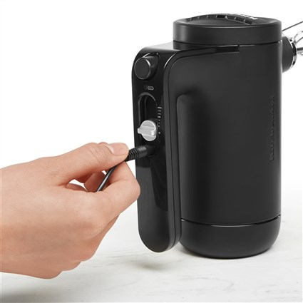 Kitchenaid 5KHMB732 EBM Batteur-Pétrin Sans Fil Compact Noir Mat avec 7 Vitesses et Démarrage Progressif