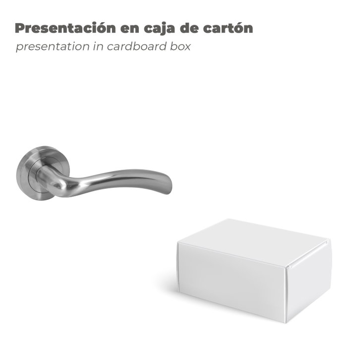 WOLFPACK LINEA PROFESIONAL Jeu de poignées pour portes Nilo rosette onda satinée