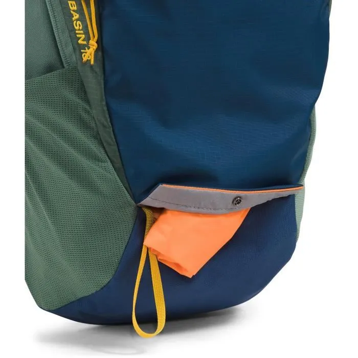 The North Face Basin 18 L - Sac à Dos de Randonnée Compact et Robuste en Tissu Ripstop avec Housse de Pluie Intégrée et Système de Suspension NextVent - Green / Navy
