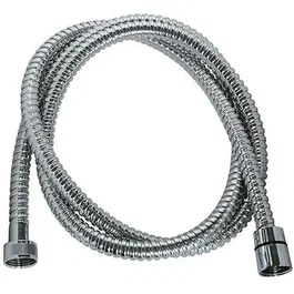 ROUSSEAU Flexible de Douche Inox Chromé 1,5 m avec Écrous Métal et Embouts Sertis de Sécurité - Résistance 25 kg - Livré avec Joints
