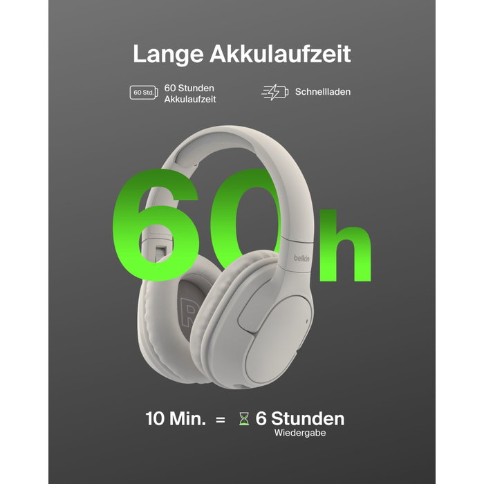 Belkin Soundform Surround AUD009hqSA - Casque sans fil Over-Ear - Beige Belkin Soundform Surround AUD009hqSA - Casque sans fil Over-Ear - Beige