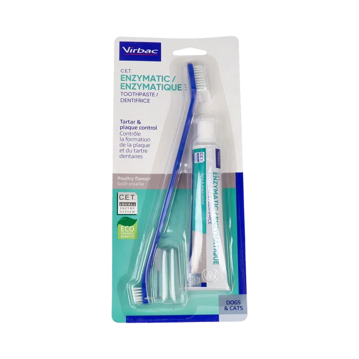 Cet Kit Brosse à Dents + Dentifrice Enzymatique 70Gr Vet - Soin dentaire pour animaux Cet Kit Brosse à Dents + Dentifrice Enzymatique 70Gr Vet - Soin dentaire pour animaux