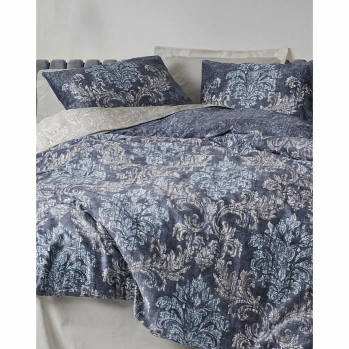 Parure de lit en satin de coton beige - 220 x 240 cm
