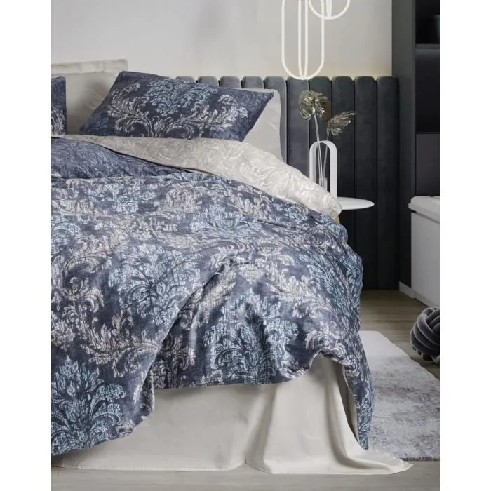 Parure de lit en satin 100% coton, 1 housse de couette 220 x 240 cm + 2 taies d'oreiller 60 x 60 cm, couleur beige - Literie luxueuse et douce