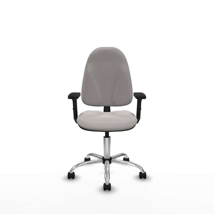 PIQUERAS Y CRESPO Chaise de bureau Algarra, simili cuir blanc, base chromée