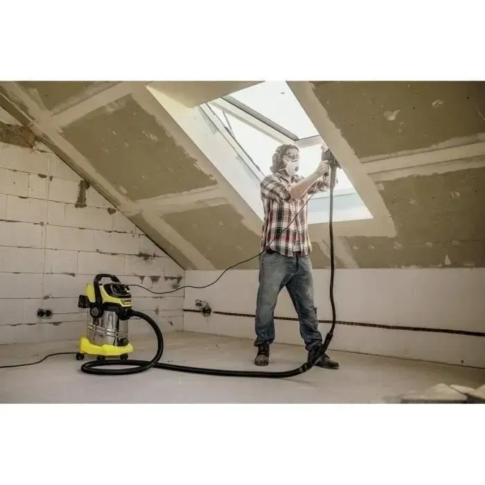 Karcher WD 6 P S V-30/6/22/T Aspirateur eau et poussière 1300W, Cuve inox 30L pour gros travaux et atelier