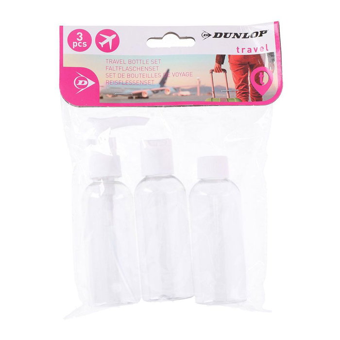 Dunlop Pack de 3 récipients de voyage de 80 ml pour bagage cabine