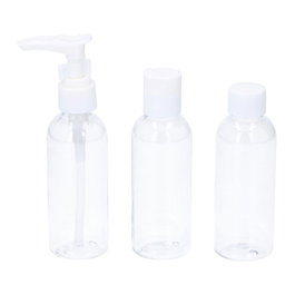 Dunlop Lot de 3 bouteilles de voyage de 80 ml transparentes