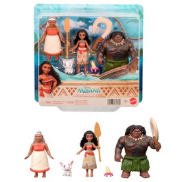 MATTEL Disney Princess - Pack de 5 Figurines Vaiana avec Accessoires : Vaiana, Maui, Grand-Mère Tala, Pua et Crabe