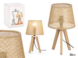 GIFTDECOR Lampe de table avec abat-jour conique naturel 32 cm