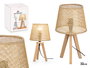 Giftdecor Lampe de Table conique en Abat-jour Naturel 32 cm Marron Bois Pin PVC Papel Ampoule E14 (Set de 6)