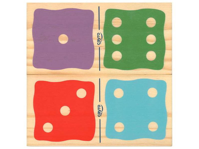 Cayro Jeu de Domino Géant en Bois - 21x21x13 cm