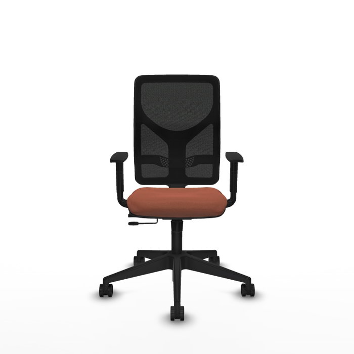 Chaise Motilla Synchrone/Traslack tissu Marron Maille Noir Base pyramidale noire Accoudoir 1D Sans appui-tête Roulettes 65mm nylon Chaise Motilla Synchrone/Traslack tissu Marron Maille Noir Base pyramidale noire Accoudoir 1D Sans appui-tête Roulettes 65mm nylon