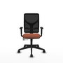 Chaise Motilla Synchrone/Traslack tissu Marron Maille Noir Base pyramidale noire Accoudoir 1D Sans appui-tête Roulettes 65mm nylon