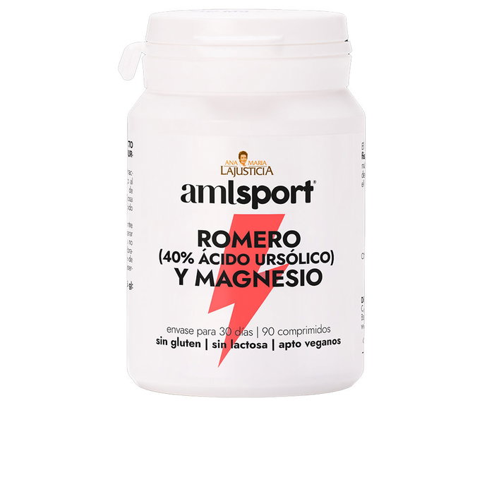 Amlsport Romarin Extraits 40% Acide Ursolique et Magnésium 90 Comprimés Complément Alimentaire Métabolisme Amlsport Romarin Extraits 40% Acide Ursolique et Magnésium 90 Comprimés Complément Alimentaire Métabolisme