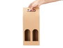 KINVARA BOLSA VINO KRAFT VENTANA DOBLE Marron