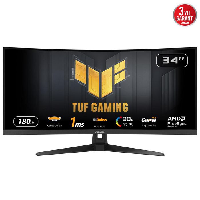 Asus TUF Gaming VG34VQ3B Moniteur de Jeu Incurvé 34 pouces WQHD 180Hz