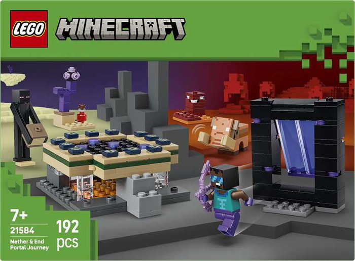 LEGO Minecraft Jeu de Construction 21584 Voyage à Travers les Portails du Nether et de l'Ender, Jeu Créatif pour Enfant à Partir de 7 Ans LEGO Minecraft Jeu de Construction 21584 Voyage à Travers les Portails du Nether et de l'Ender, Jeu Créatif pour Enfant à Partir de 7 Ans