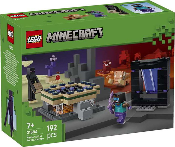 LEGO Minecraft Jeu de Construction 21584 Voyage à Travers les Portails du Nether et de l'Ender, Jeu Créatif pour Enfant à Partir de 7 Ans LEGO Minecraft Jeu de Construction 21584 Voyage à Travers les Portails du Nether et de l'Ender, Jeu Créatif pour Enfant à Partir de 7 Ans