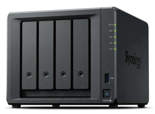 Synology DS925+ Serveur NAS DiskStation, 4 baies, AMD Ryzen V1500B, 4 Go DDR4 ECC, 2.5GbE
