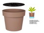 Ibergarden Pot Plastique Marron avec Réserve d'Eau 35 cm (34x29x34 cm) 18 L (Set de 6)