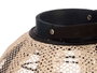 Giftdecor Lanterne Bougeoir Anse Sphère 30x30x30cm Tissu Bois Verre Beige Noir (Set de 2)