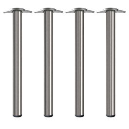 HERRAJES ALK Jeu de 4 pieds de table Neiva, Acier, Nickel satiné, 71 cm