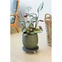Nature Support de pot à roulettes WPC H7,5 x Ø30 cm - 4 roues multidirectionnelles avec frein - Anthracite - Usage intérieur et extérieur