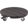 Nature Support de pot à roulettes WPC H7,5 x Ø30 cm - 4 roues multidirectionnelles avec frein - Anthracite - Usage intérieur et extérieur