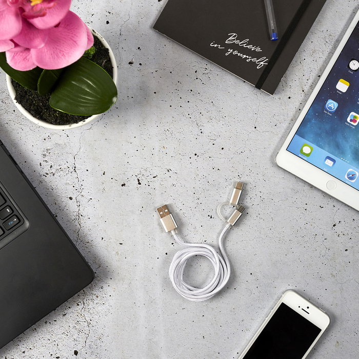 Be Mix Câble USB 2 en 1 Micro USB et Type C, 1m