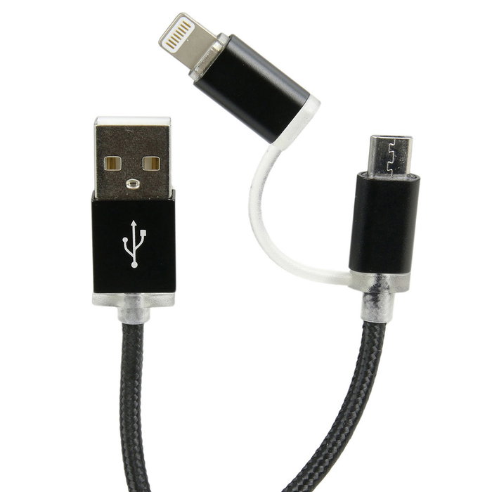 Be Mix Câble USB 2 en 1 Micro USB et Type C, 1m